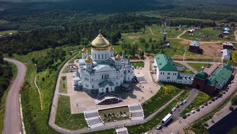 aerial view of a monastery