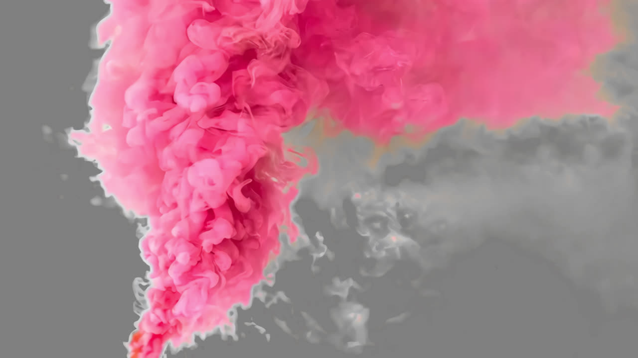 Pink smoke animated overlay, transparent 4K video, alpha channel, ProRes 4444