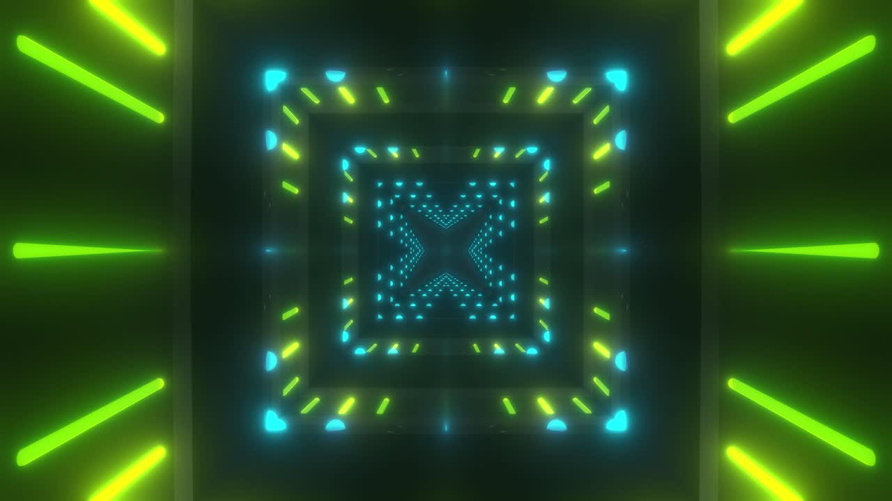 Effetti Visivi di Tunnel al Neon Luminosi
