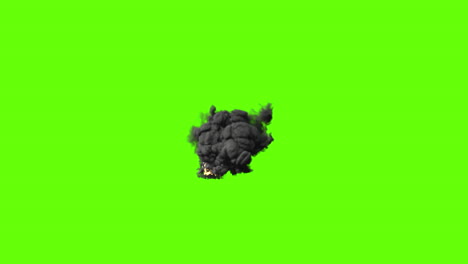 explosion and smoke effect on green screen