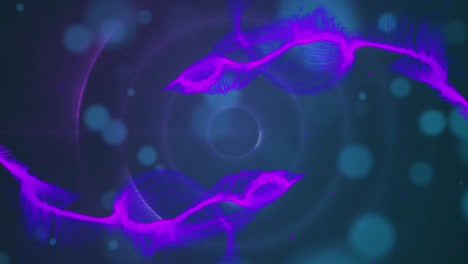 animación de círculos sobre senderos de luz