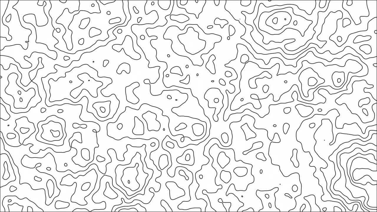 mapa topográfico de contorno animado abstracto. ondas en movimiento sobre fondo blanco.