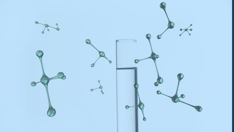 animation of molecules moving over laboratory test tube