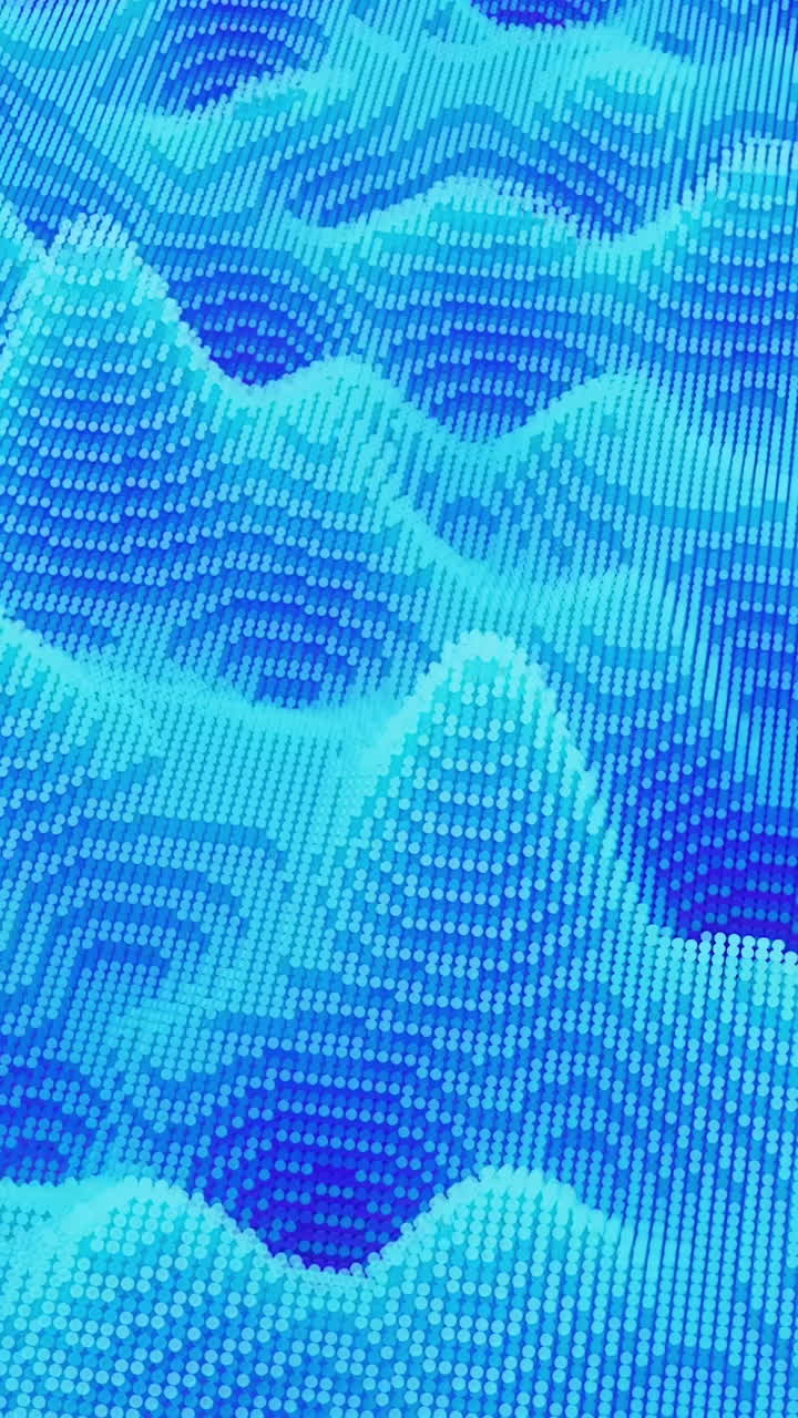 Abstract 3D Dotted Blue Waves
