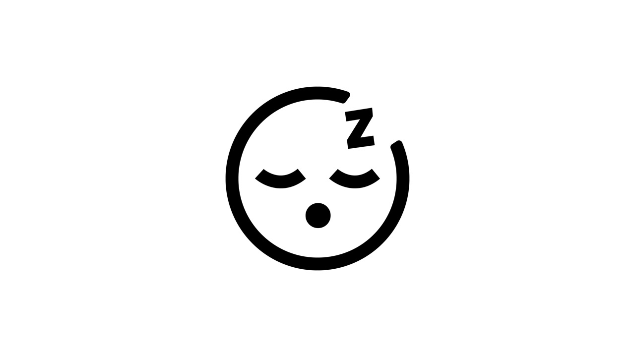 Icona animata di una faccia che dorme con simbolo Zzz