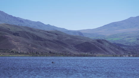 Panoramic-view-over-the-lake-to-mountain-range-in-Argentina