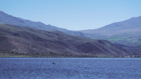 vista panorámica sobre el lago a la cordillera en argentina