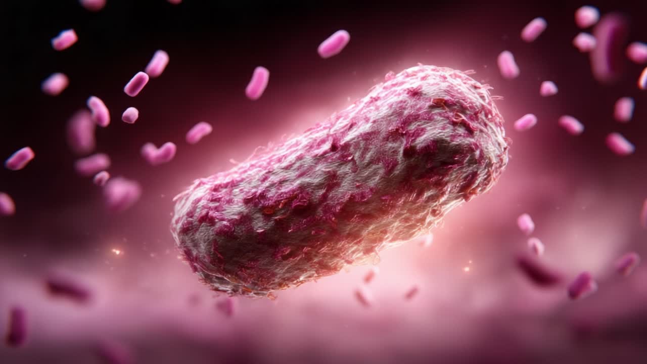 Esplorando il mondo vivace dei microrganismi: una vista ravvicinata di una cellula batterica e dell'ambiente circostante