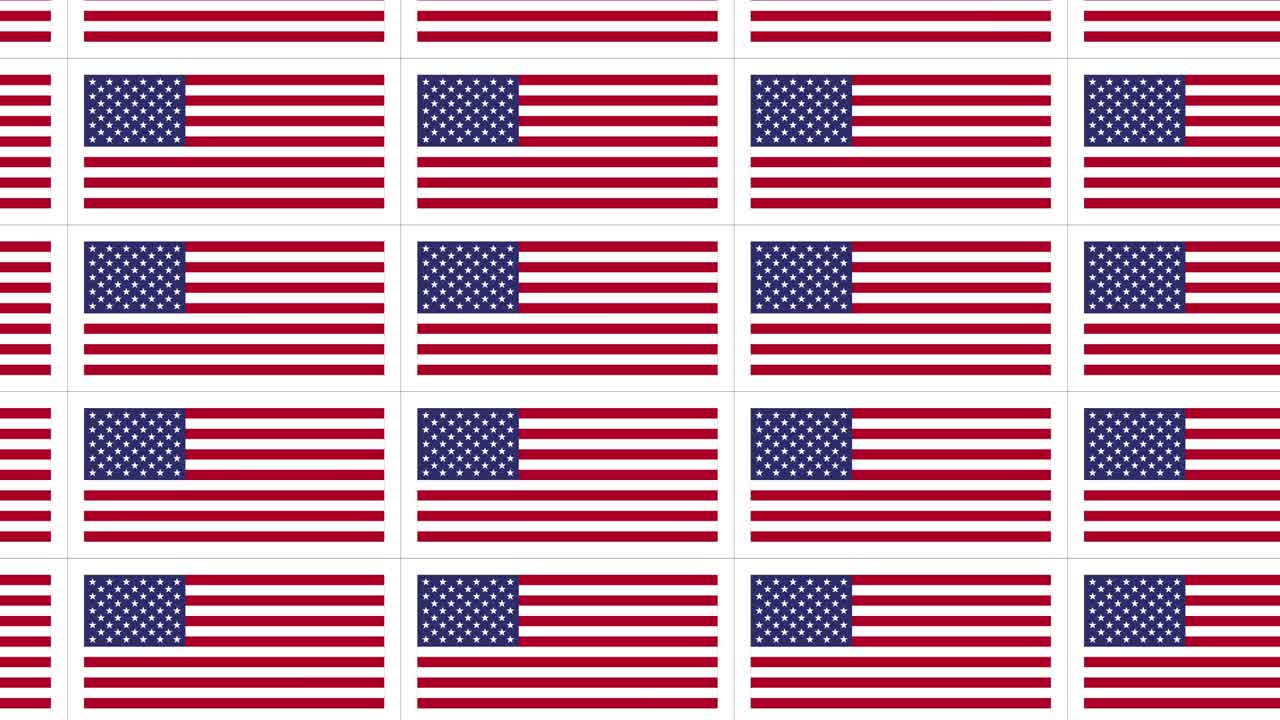 postales con la bandera nacional de los estados unidos en bucle