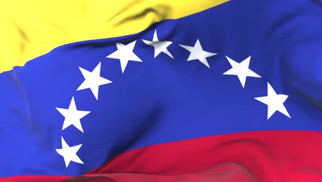 flag of venezuela waving at wind in slow with blue sky, loop