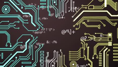 animación de la interfaz digital con iconos y procesamiento de datos. tecnología de red informática global