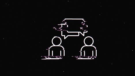 mensaje de línea hud símbolo holográfico en pantalla de televisión digital vieja animación de glitch de bucle sin costuras. corazones. retro dinámico y alegre. imágenes de video coloridas y vintage.