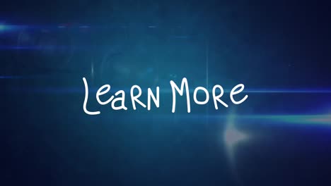 Animation of learn more text over network of connections on black background