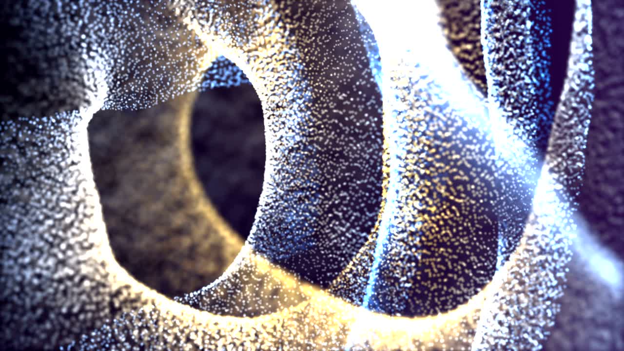 абстрактный элегантный неоновый фоновый цикл с танцующими частицами