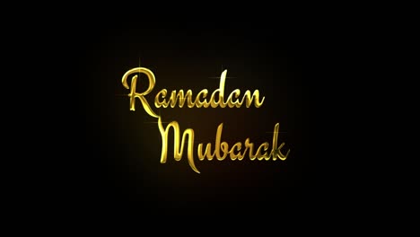 ramadan mubarak golden 3d-grüßtext mit partikeln und lichteffekten