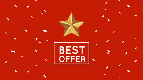 best offer sale poster animation with golden star