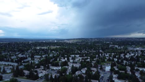 thunderstorm clouds over calgary hills in summertime