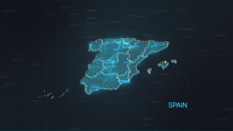 spain map with world map