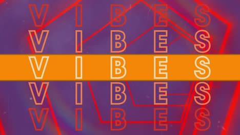 animation of vibes text over colorful patterned background