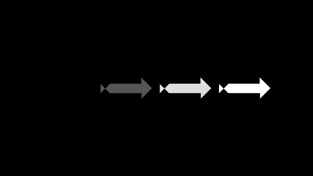 Animated White and Grey Arrows Moving on Black Background