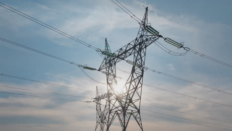 high-voltage transmission towers