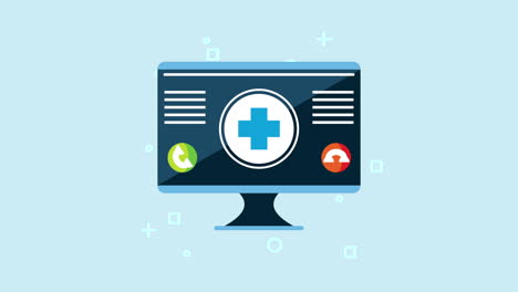 medical cross in desktop animation