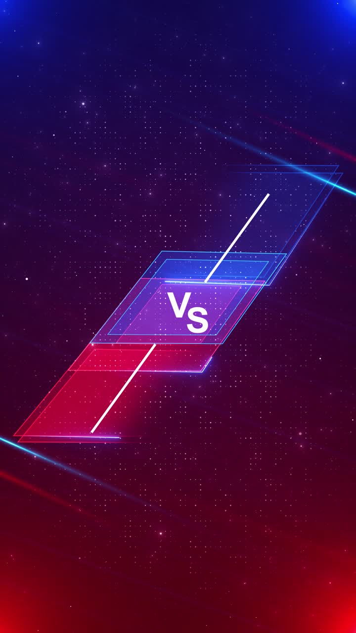Sfondo schermo di battaglia Versus vs, scintille per evidenziare i confronti per partite e giochi sportivi