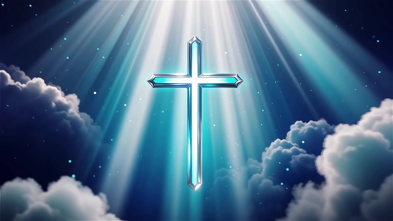 Christian Cross Heavenly Light Worship Background