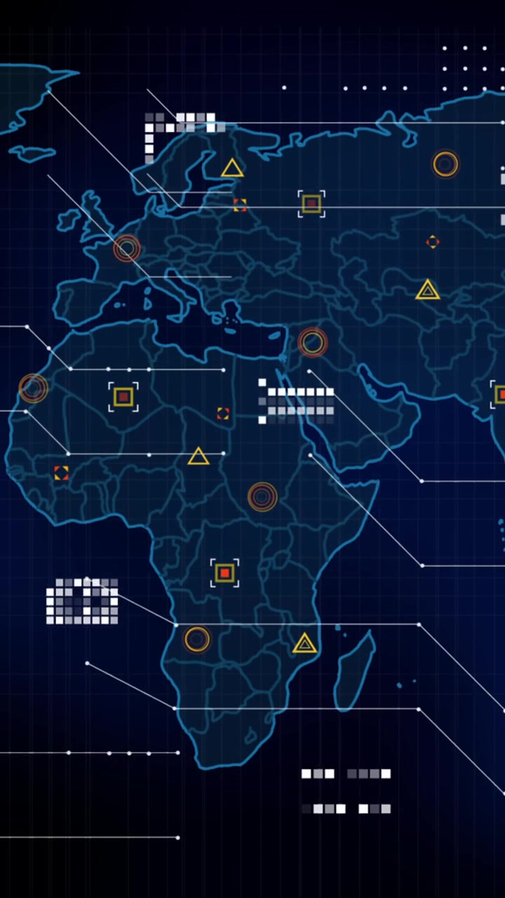 Animation of markers and data processing over world map