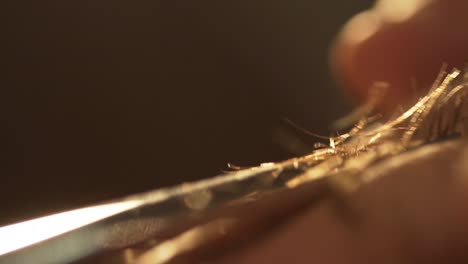 close-up of woodworking process