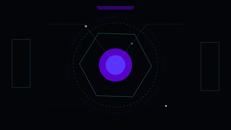Abstract Digital Hexagon Interface Animation with Pulsing Core
