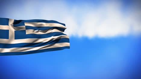 flag of greece waving in the wind