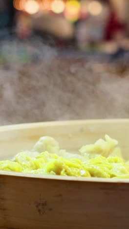 dumplings steaming at ao nang landmark market