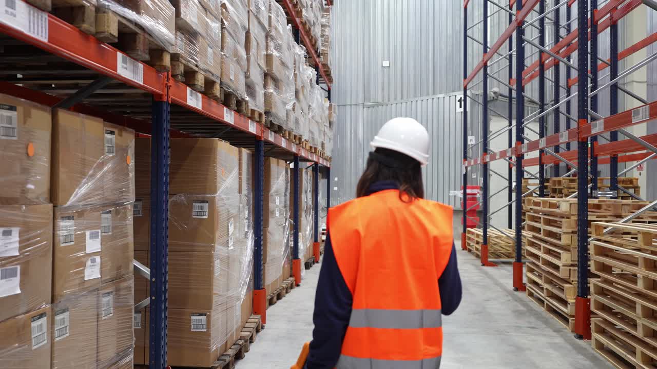 Worker in a warehouse scanning inventory