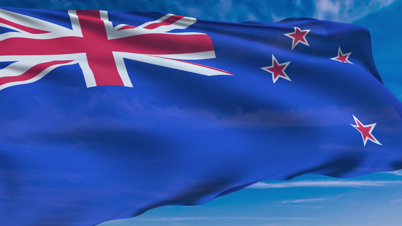 구름이 가득한 하늘을 배경으로 직물 구조로 된 뉴질랜드의 발 (loopable)