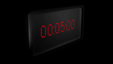 animation of red digital timer changing on black background