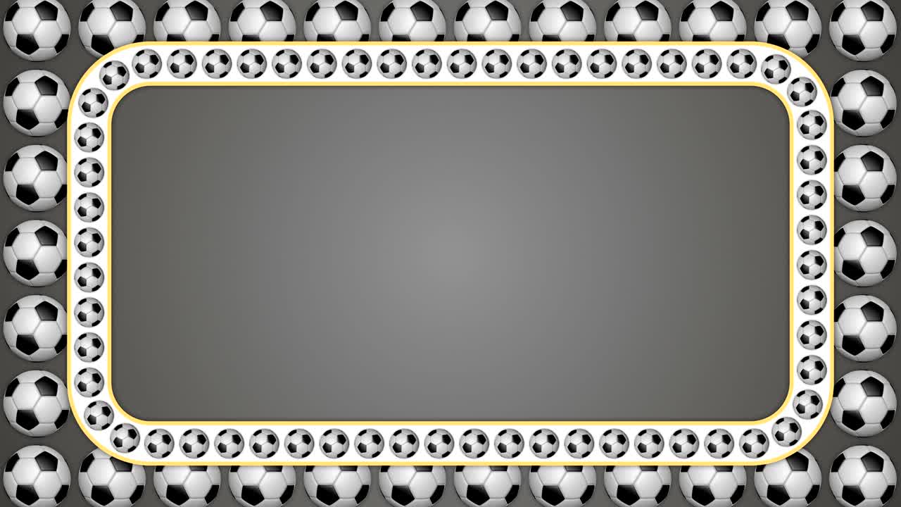 축구 공 롤링 프레임 경계 화면 축구 회색 배경