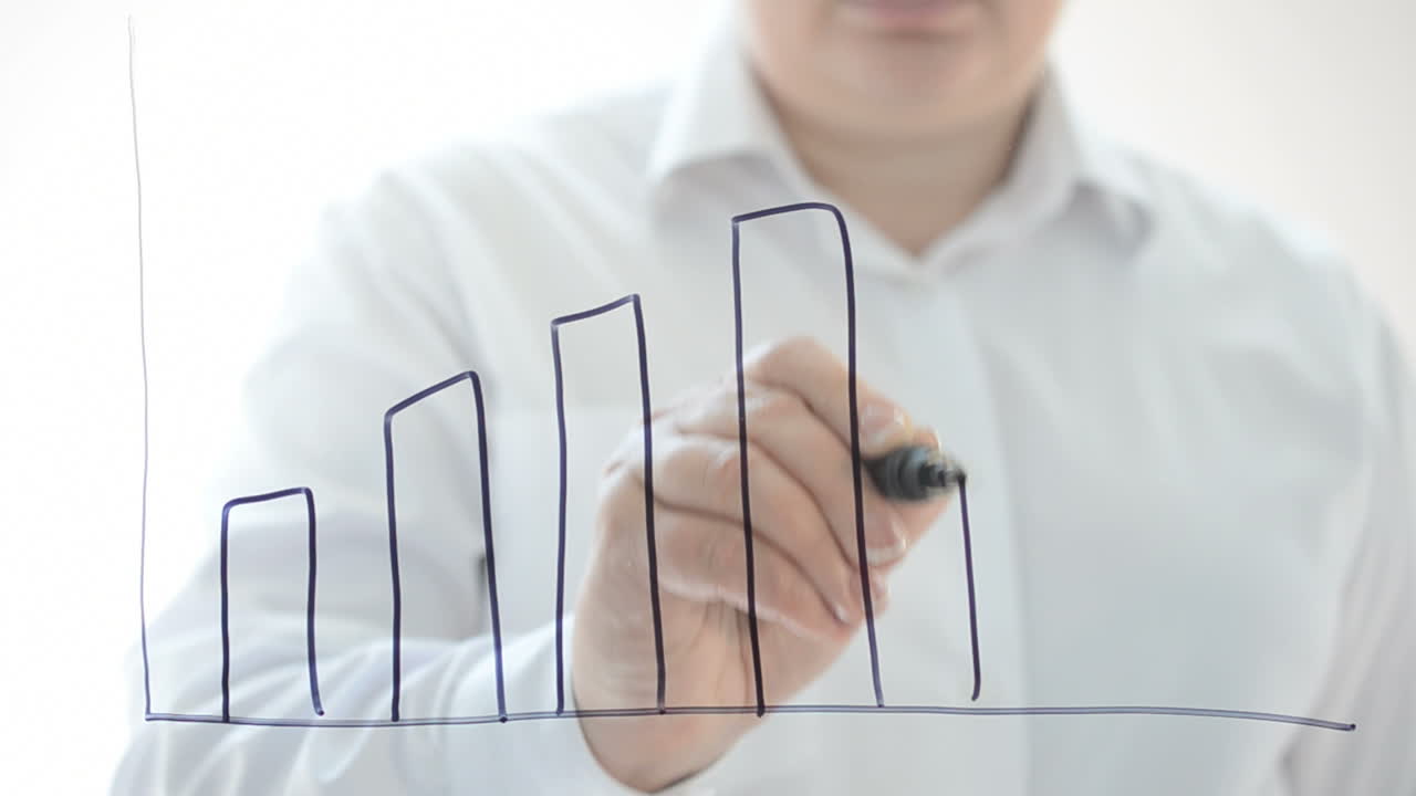 Dibujamos gráficos empresariales. Dibujamos con un marcador