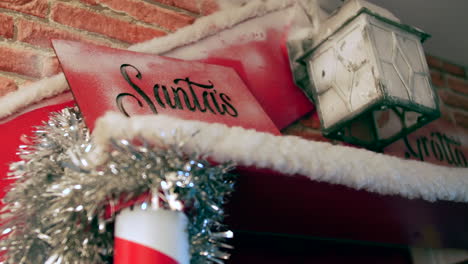 santa's grotto entrance door where kids meet father christmas in a store