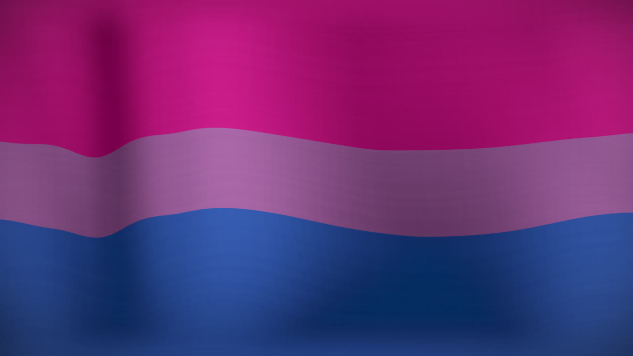 animación de la bandera lgbt con colores bisexuales ondeando