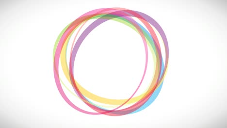 animated colorful rings background with copy space