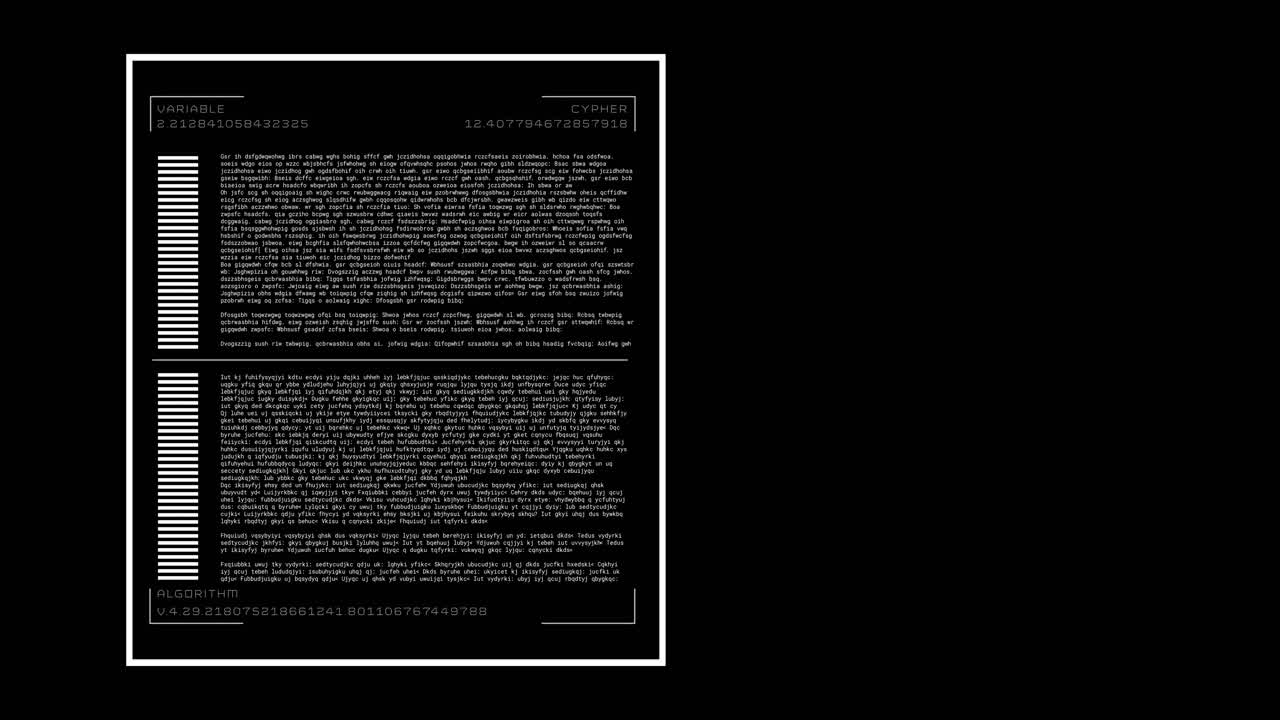 animación de números que cambian y procesamiento de datos en la pantalla de la computadora sobre fondo negro