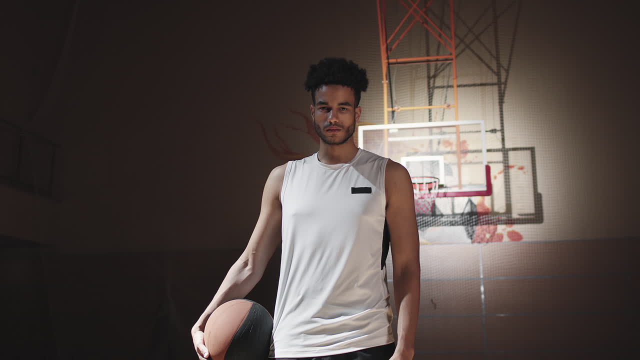 Black Male Basketball Player Posing