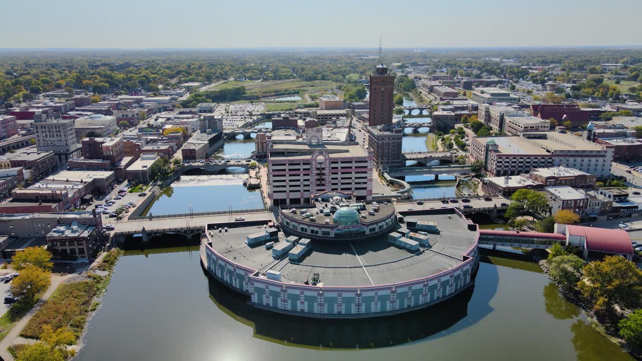 Aerial View of Ottawa, Illinois Downtown