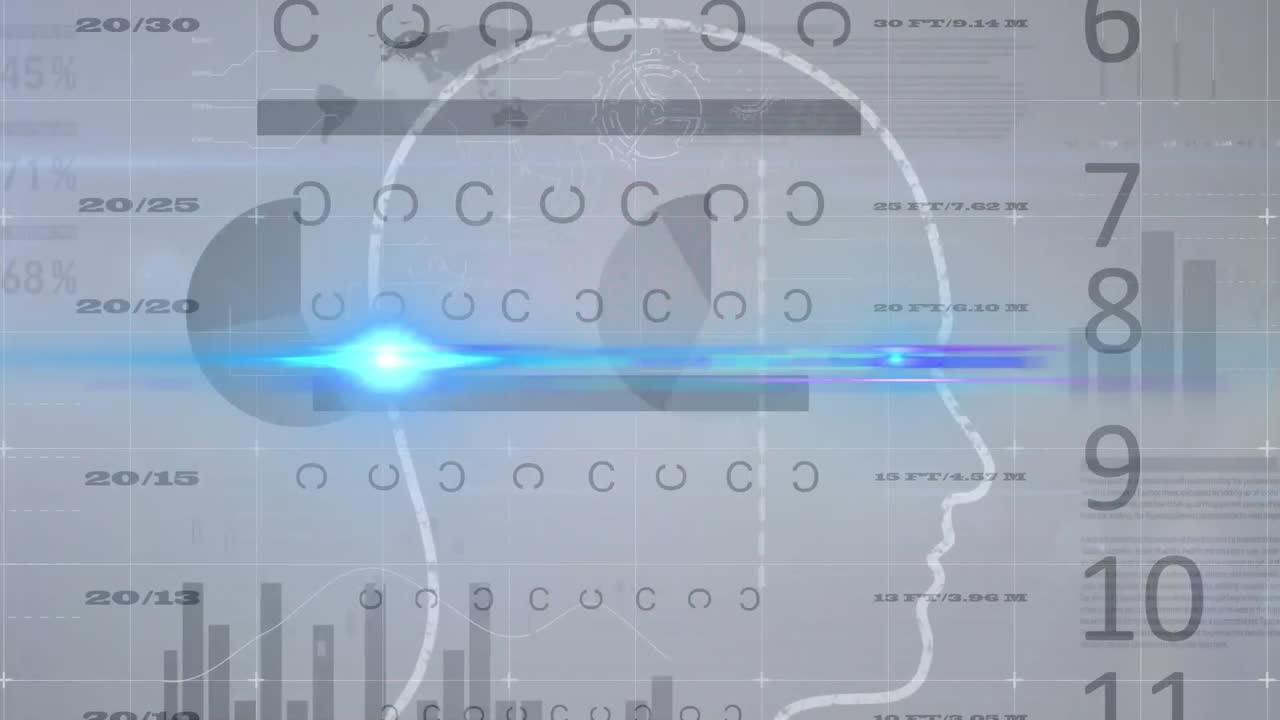 머리 위에서 데이터 처리의 애니메이션