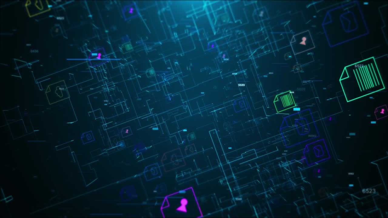 Technology data binary code network complexity data flood of modern 3d 4k digital technology data