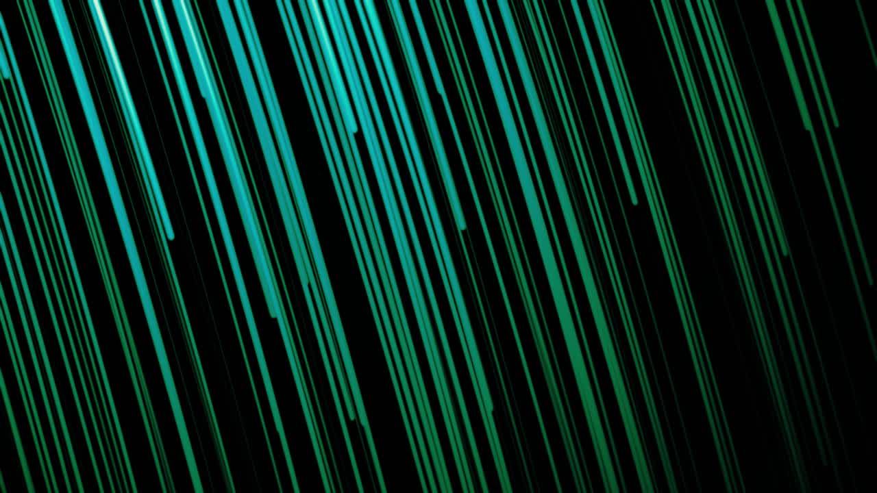 líneas verdes brillantes abstractas sobre un fondo negro