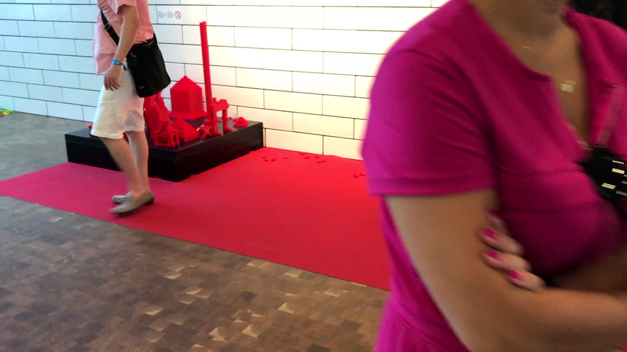 Children playing with Lego blocks in the Lego House. Taken in Billund, Denmark.