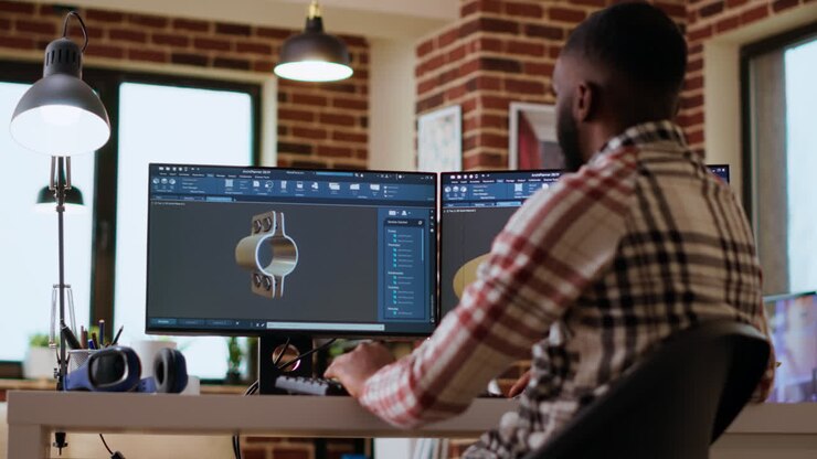 African american industrial designer works on prototypes in a creative studio