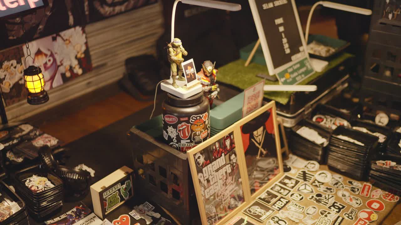 Closeup shot of souvenirs in a shop in Kuala Lumpur, Malaysia.